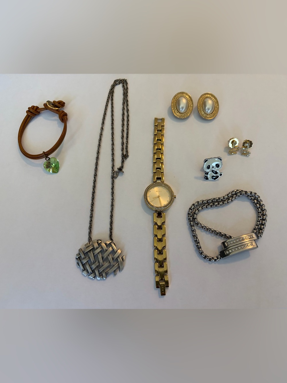 Signed Costume Jewelry Lot 7 Pcs DKNY Watch Tocara Citation Athens Protasis
